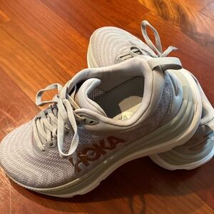Hoka Gray and Cream Sneakers
